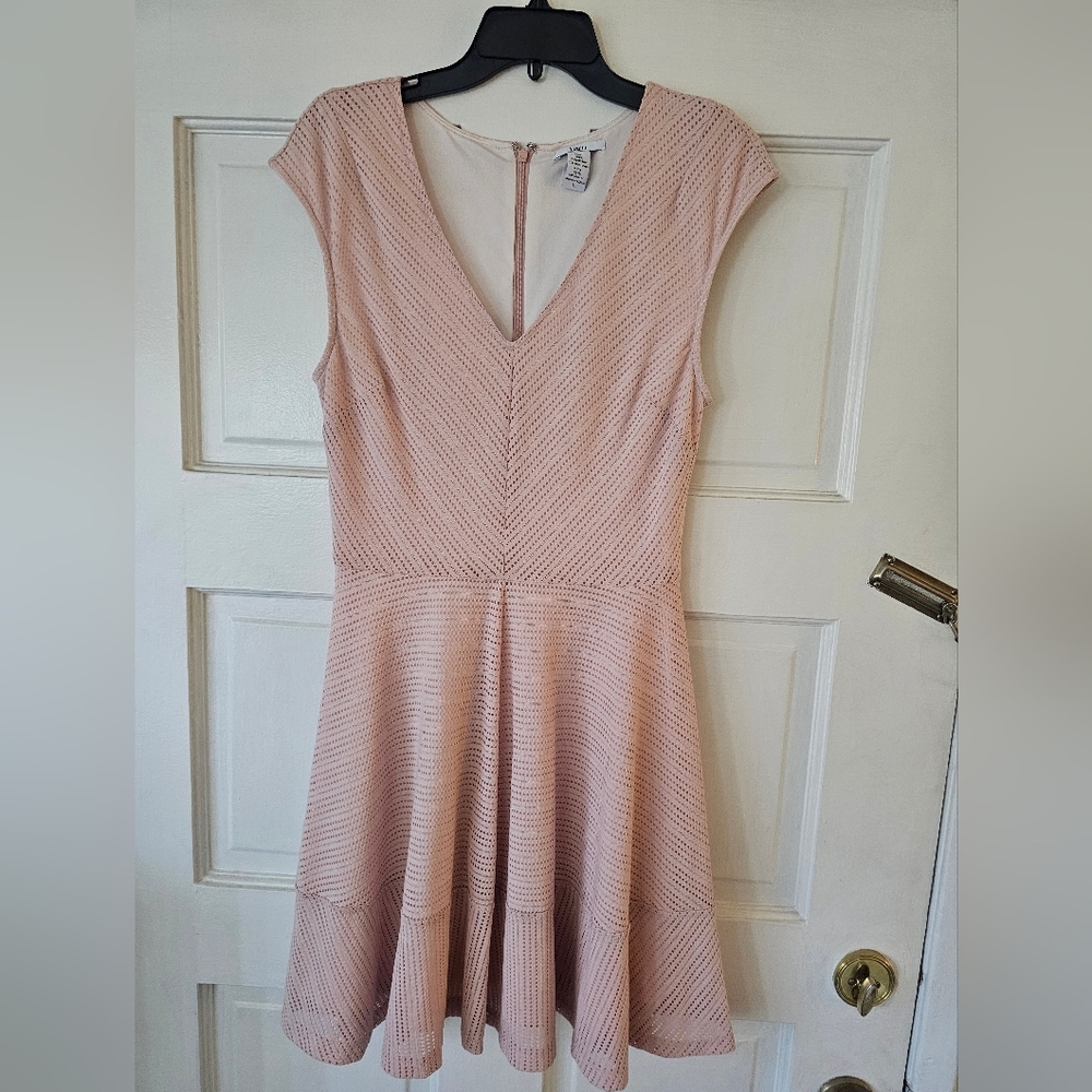 Bar III Large Light Pink Flared Mini Dress